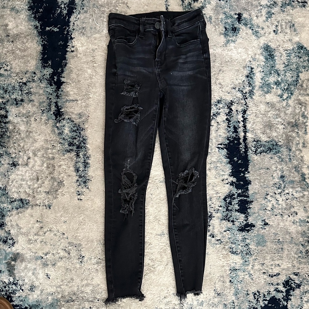 Black Ripped American Eagle Jeans